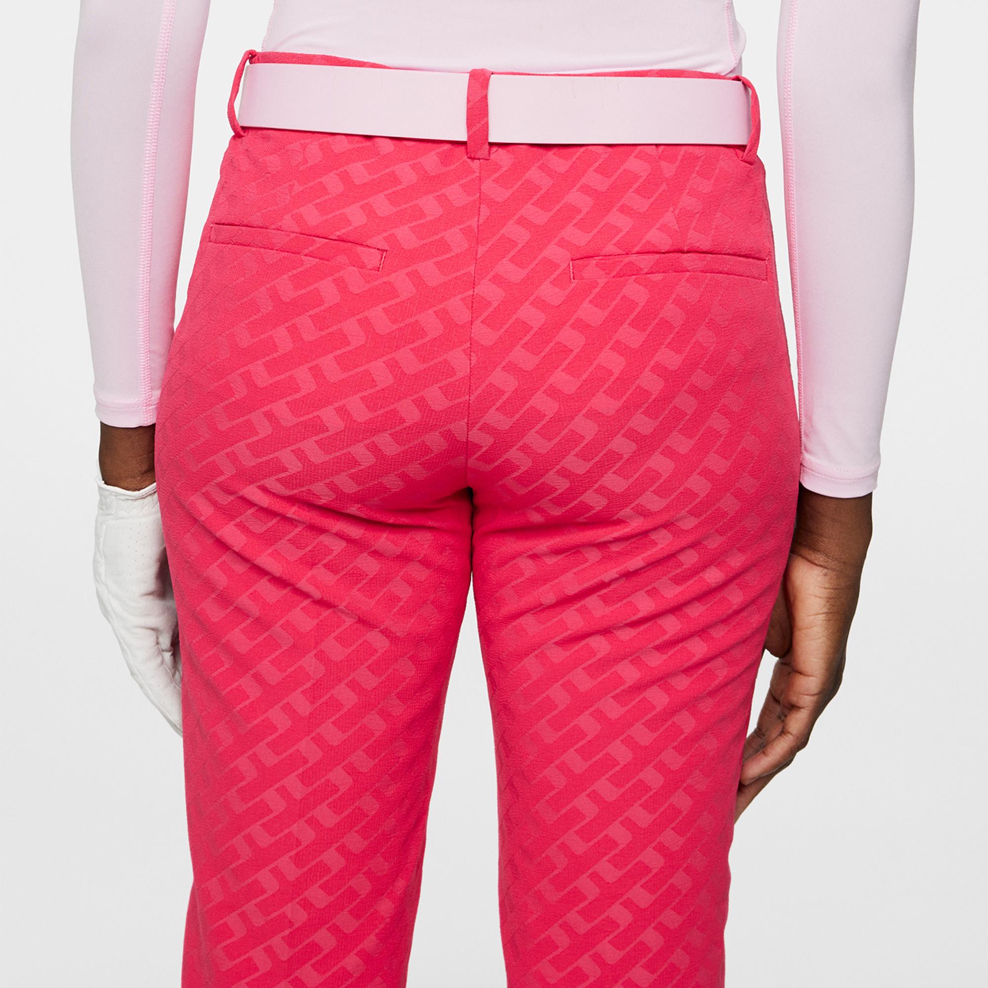 J Lindeberg Pia Bridge Ladies Golf Pant Tour Geo Jacquard Pink